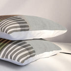 Olive Green Brown Gray Black Bold Lines Artwork Pillow Sham Gallery Image 3