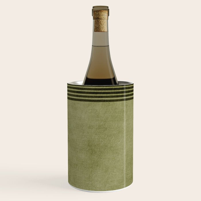 Olive Green Brown Gray Black Bold Lines Artwork Wine Chiller Gallery Image 2
