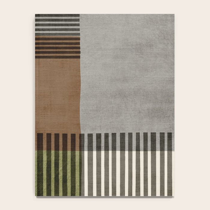 Olive Green Brown Gray Black Bold Lines Artwork Notebook Gallery Image 4