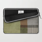 Olive Green Brown Gray Black Bold Lines Artwork Laptop Sleeve Gallery Image 2