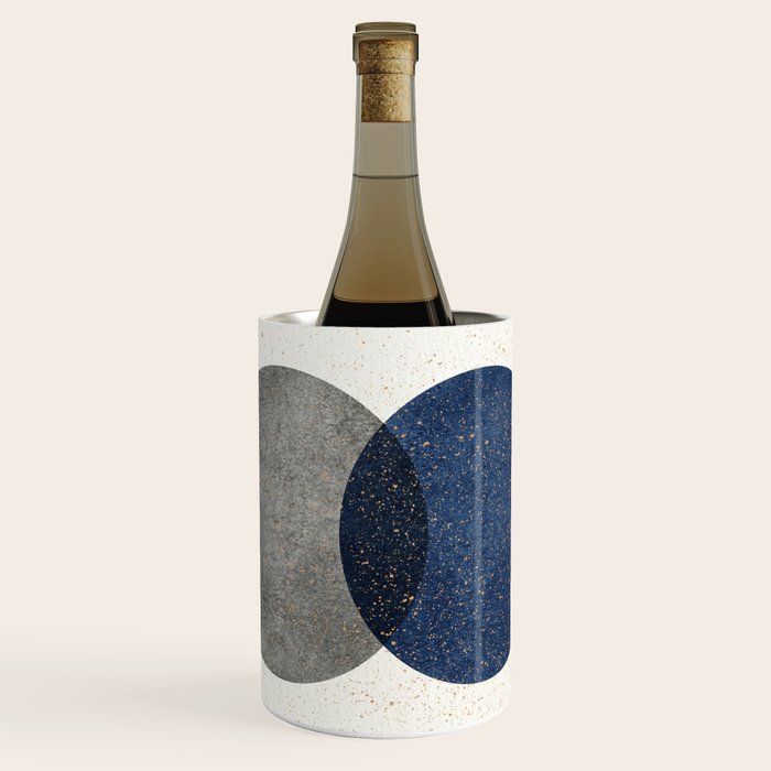 Circle Abstract - Grey Navy Texture Wine Chiller Gallery Image 1