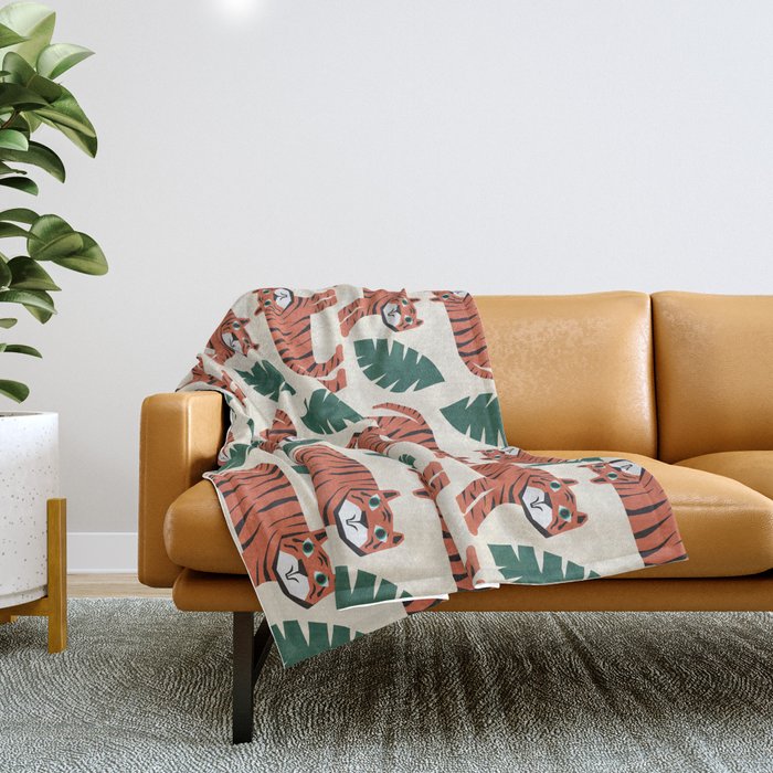 Jungle Ferocity  Throw Blanket Gallery Image 1