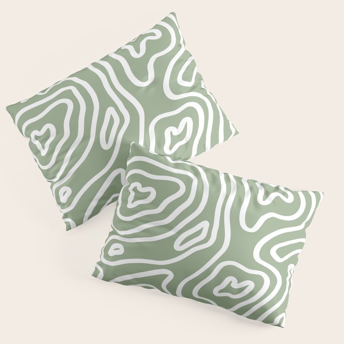 Topographic Abstract | Sage Pillow Sham Gallery Image 3