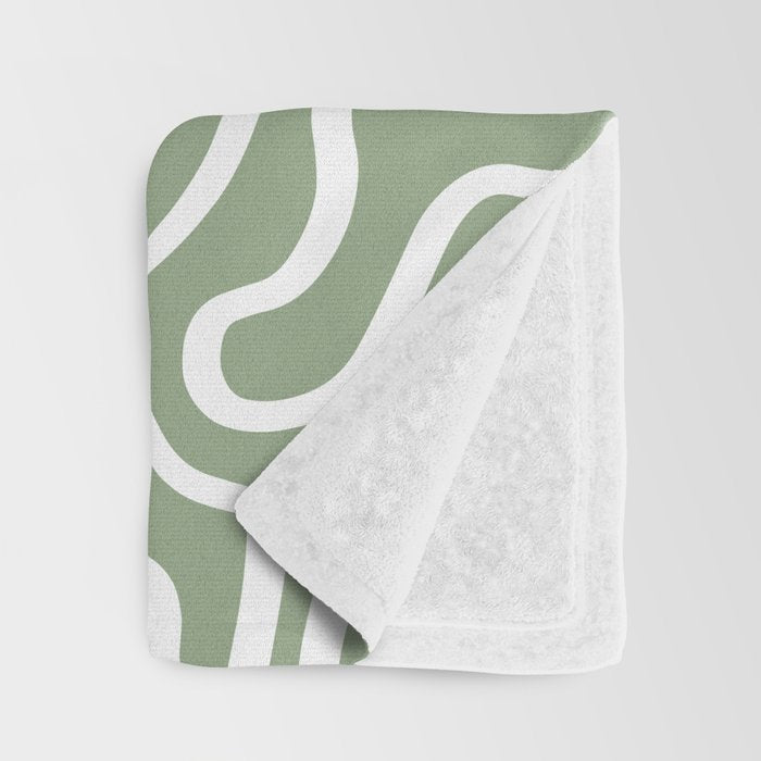 Topographic Abstract | Sage Throw Blanket Gallery Image 3