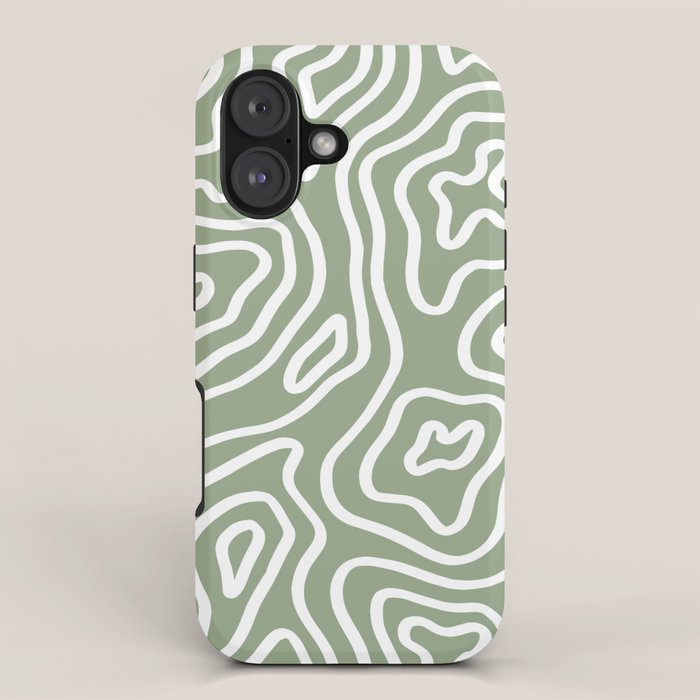 Topographic Abstract | Sage iPhone Case Gallery Image 1