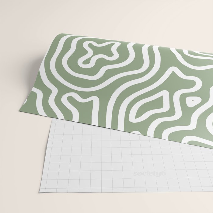 Topographic Abstract | Sage Wrapping Paper Gallery Image 2