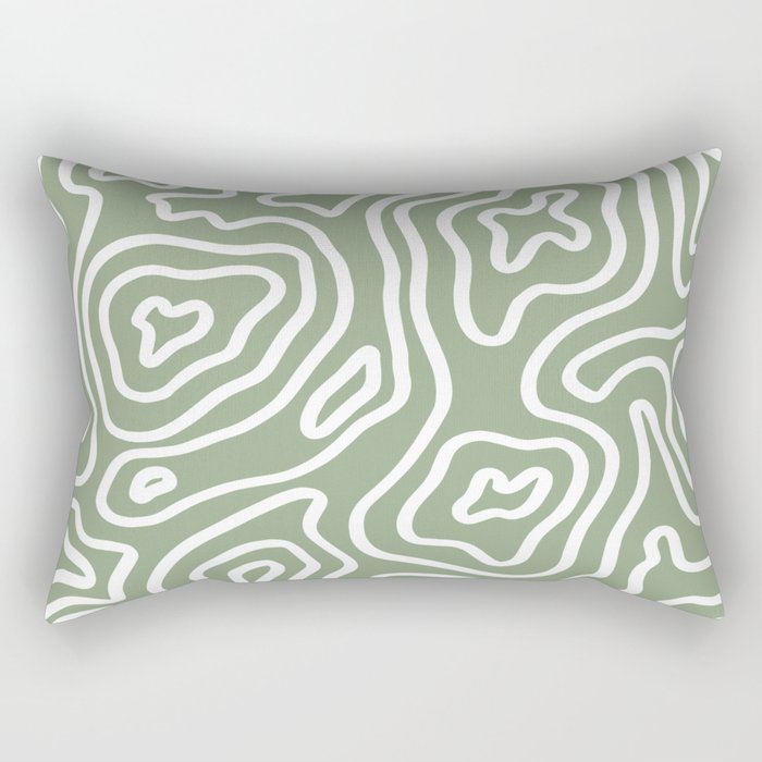 Topographic Abstract | Sage Rectangular Pillow Gallery Image 2