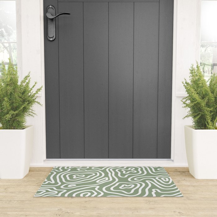Topographic Abstract | Sage Welcome Mat Gallery Image 3