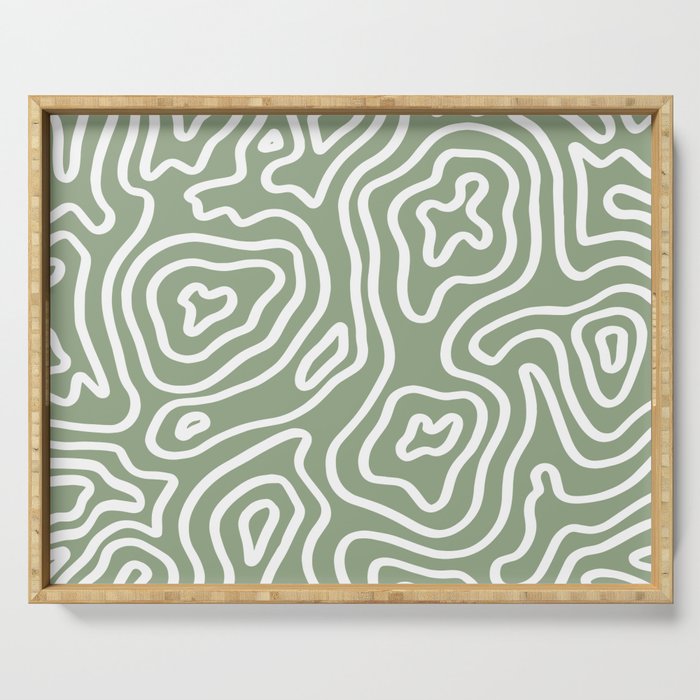 Topographic Abstract | Sage Serving Tray Gallery Image 1