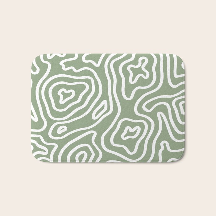 Topographic Abstract | Sage Bath Mat Gallery Image 1
