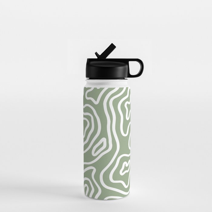 Topographic Abstract | Sage Water Bottle Gallery Image 1