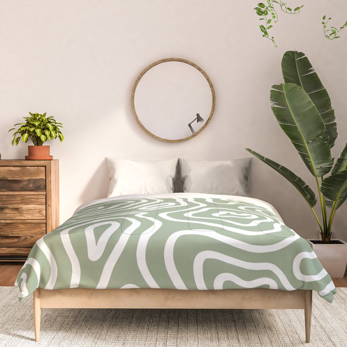 Topographic Abstract | Sage Comforter Gallery Image 3
