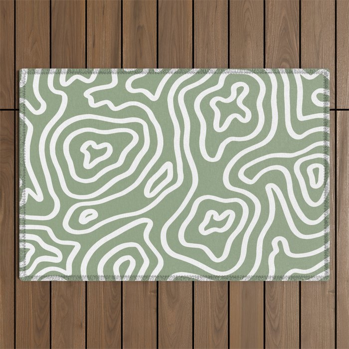 Topographic Abstract | Sage Outdoor Rug Gallery Image 1