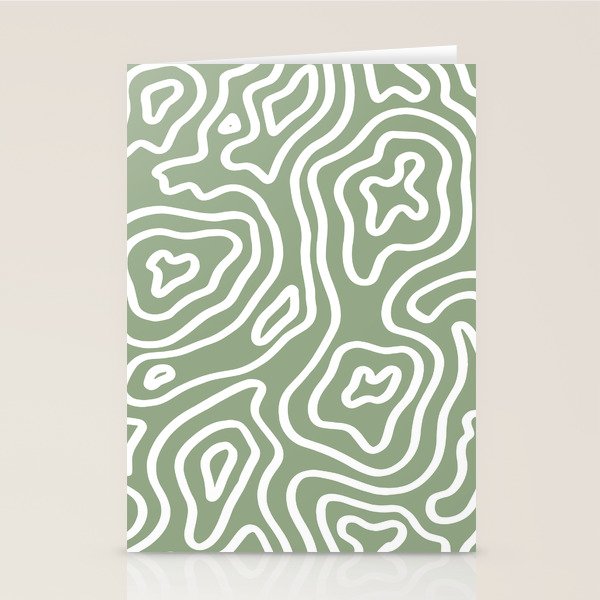 Topographic Abstract | Sage Stationery Card Gallery Image 2