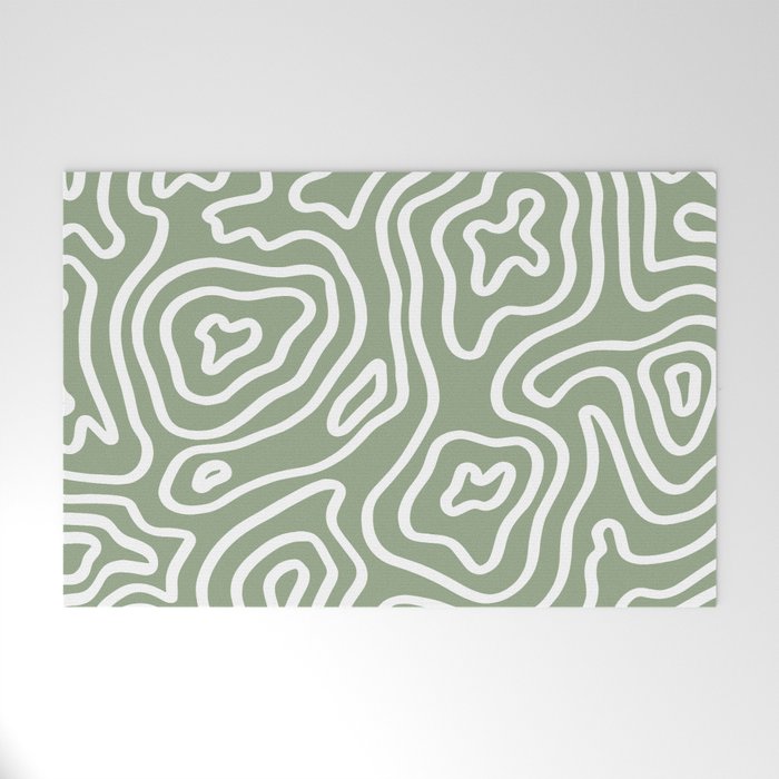 Topographic Abstract | Sage Welcome Mat Gallery Image 1