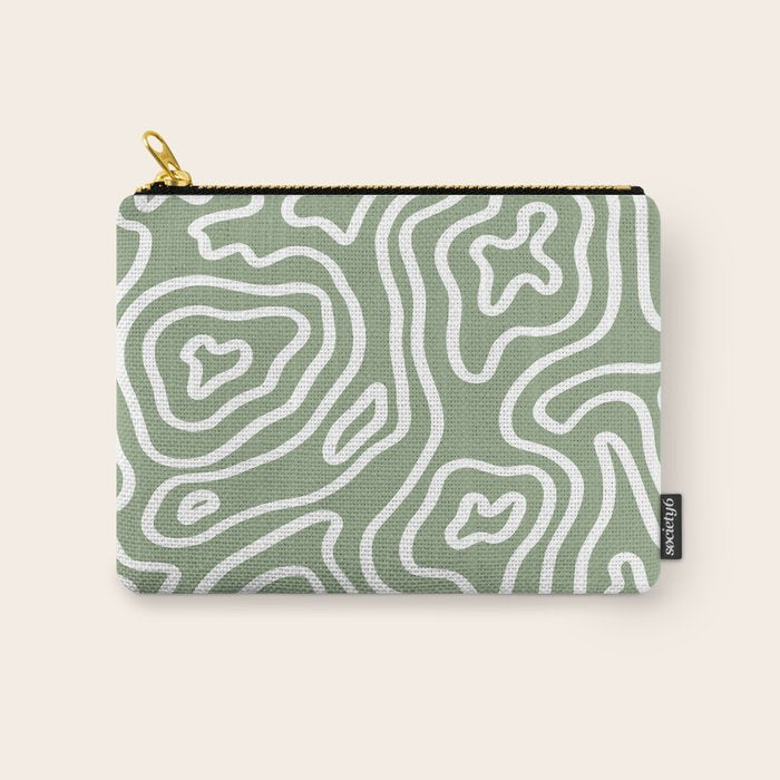 Topographic Abstract | Sage Carry All Pouch Gallery Image 1