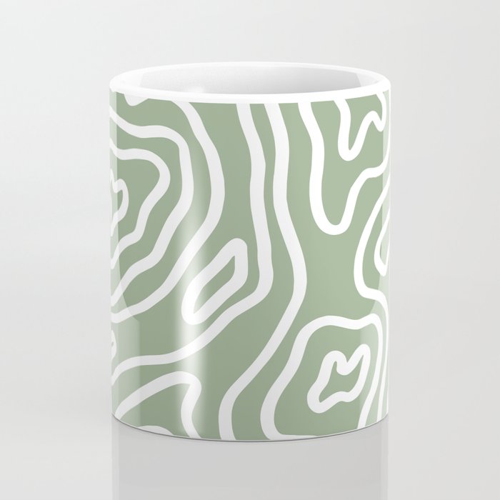 Topographic Abstract | Sage Coffee Mug Gallery Image 4