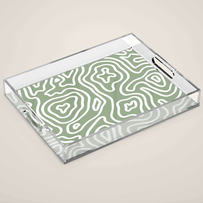 Topographic Abstract | Sage Acrylic Tray Gallery Image 1