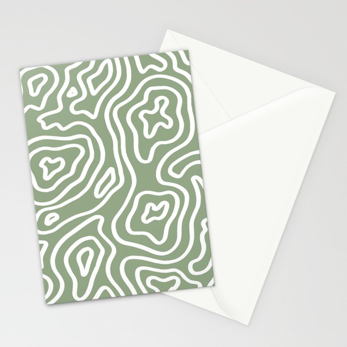 Topographic Abstract | Sage Stationery Card Gallery Image 2