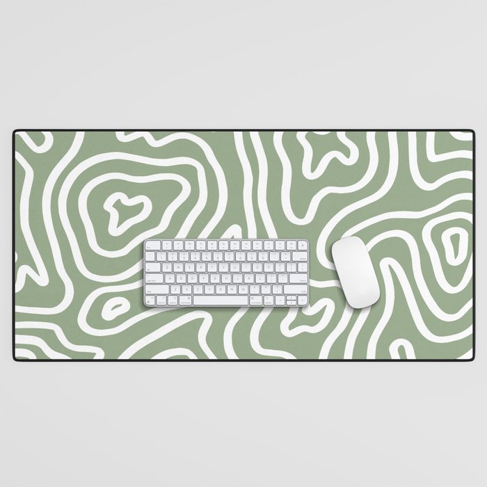 Topographic Abstract | Sage Desk Mat Gallery Image 1