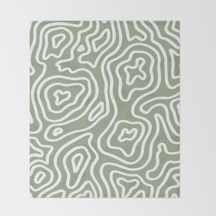 Topographic Abstract | Sage Throw Blanket Gallery Image 2