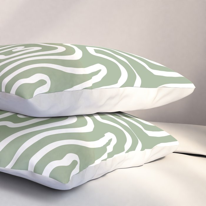 Topographic Abstract | Sage Pillow Sham Gallery Image 3