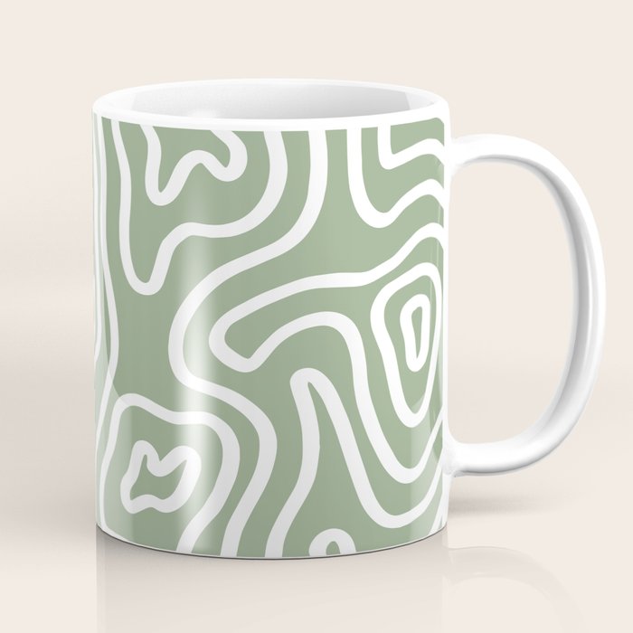 Topographic Abstract | Sage Coffee Mug Gallery Image 1