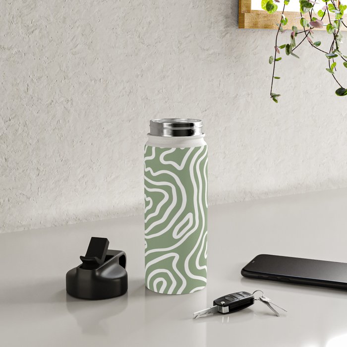 Topographic Abstract | Sage Water Bottle Gallery Image 4