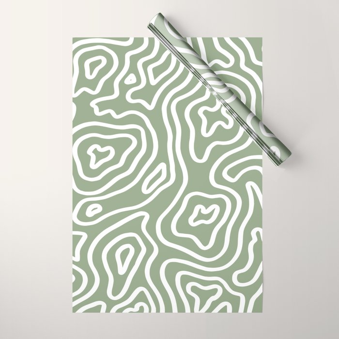 Topographic Abstract | Sage Wrapping Paper Gallery Image 1