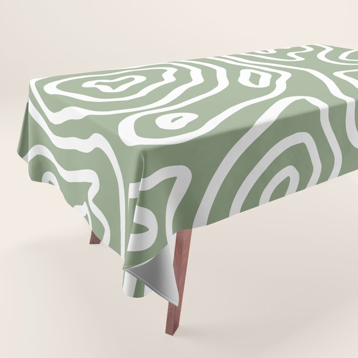 Topographic Abstract | Sage Tablecloth Gallery Image 1