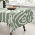 Topographic Abstract | Sage Tablecloth Gallery Image 3