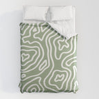 Topographic Abstract | Sage Duvet Cover Gallery Image 6