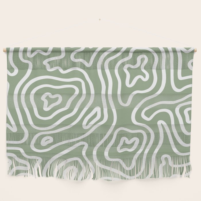 Topographic Abstract | Sage Wall Hanging Gallery Image 1