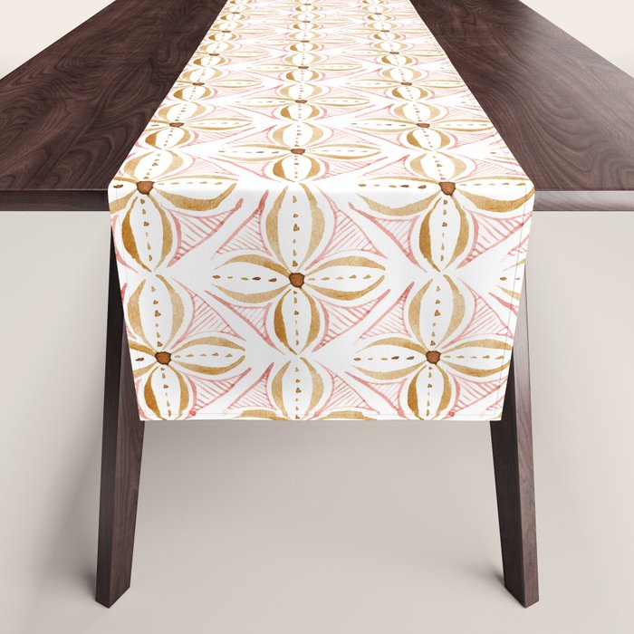 Rose Gold Watercolor Tile Table Runner Gallery Image 1