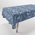 Blue indigo paisley Tablecloth Gallery Image 1