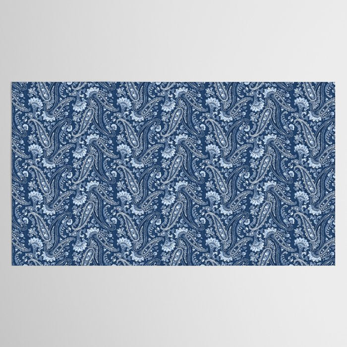 Blue indigo paisley Tablecloth Gallery Image 2