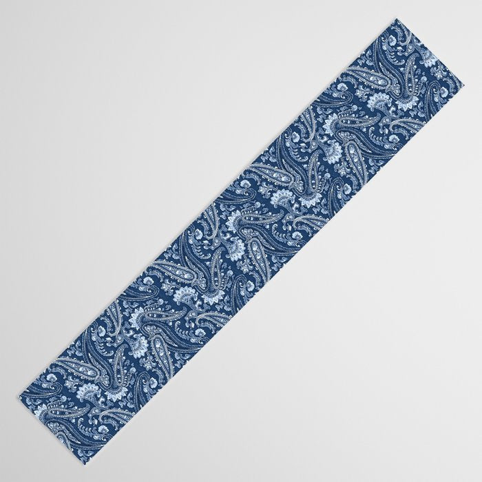 Blue indigo paisley Table Runner Gallery Image 3