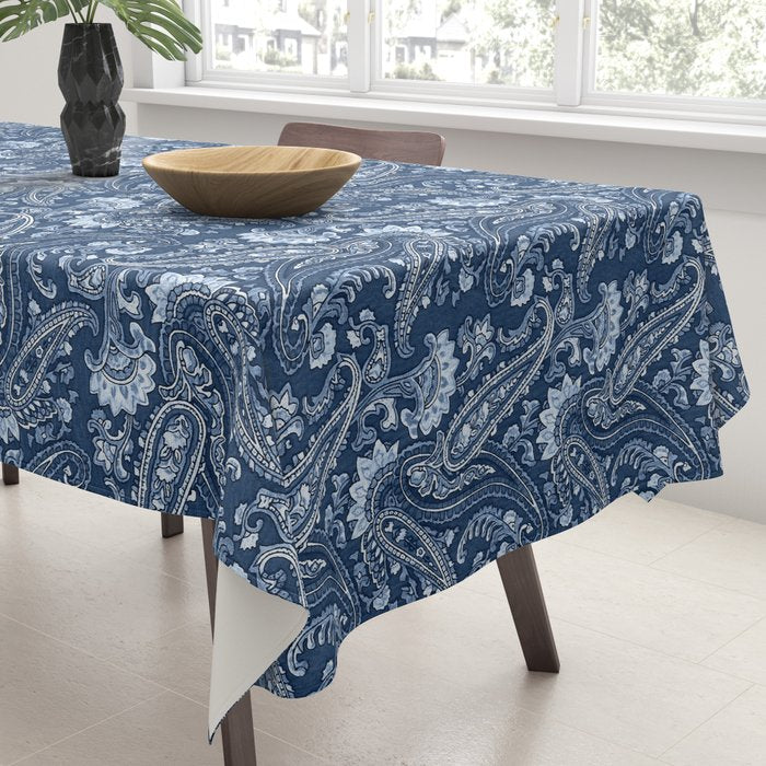 Blue indigo paisley Tablecloth Gallery Image 3