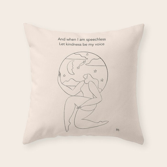 Let kindness be my voice Throw Pillow Gallery Image 6