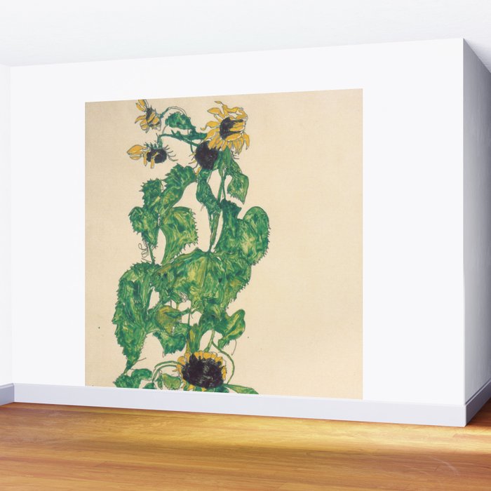 Egon Schiele "Sonnenblumen" Wall Mural Gallery Image 2