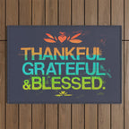 Thankful, Grateful & Blessed HEART Outdoor Rug Gallery Image 1