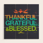 Thankful, Grateful & Blessed HEART Wood Wall Art Gallery Image 1