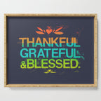 Thankful, Grateful & Blessed HEART Serving Tray Gallery Image 1