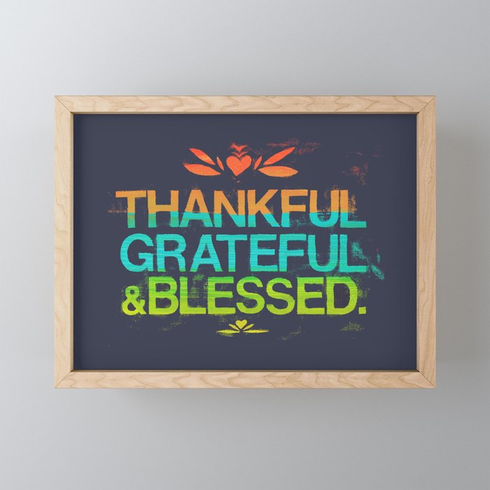 Thankful, Grateful & Blessed HEART Mini Art Print Gallery Image 1