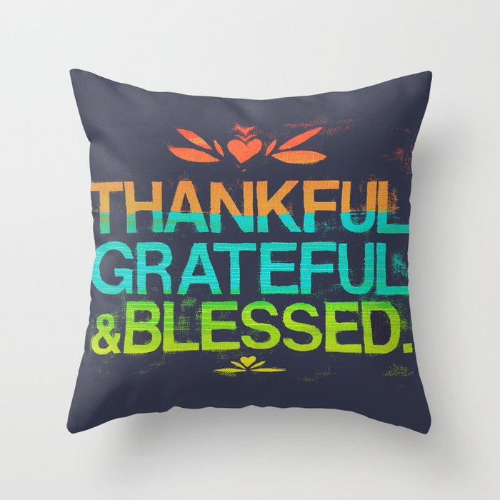 Thankful, Grateful & Blessed HEART Throw Pillow Gallery Image 6