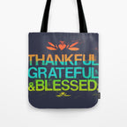 Thankful, Grateful & Blessed HEART Tote Bag Gallery Image 1
