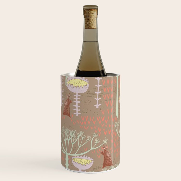 Block print brown bunny Wine Chiller Gallery Image 1