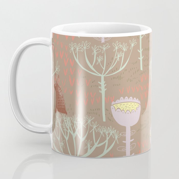 Block print brown bunny Coffee Mug Gallery Image 3
