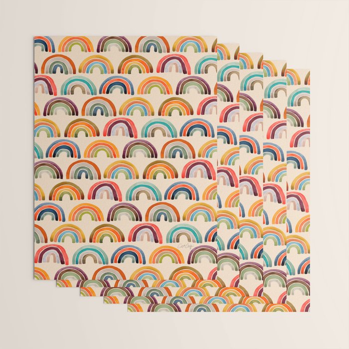 Rainbow Watercolor - Retro Palette Wrapping Paper Gallery Image 3