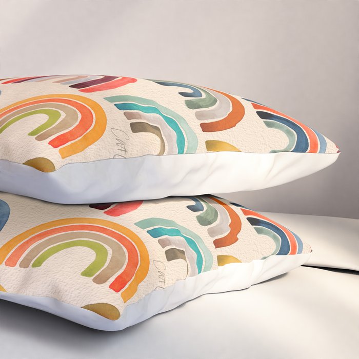 Rainbow Watercolor - Retro Palette Pillow Sham Gallery Image 3